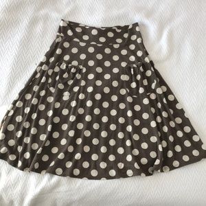 Brown poka dotted skirt
